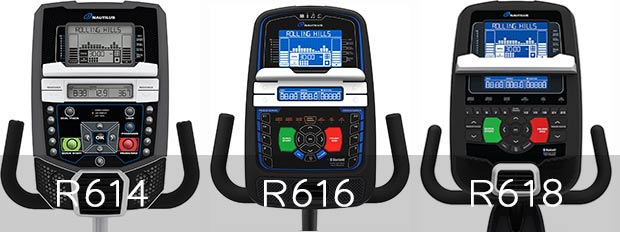 Nautilus R614 vs R616 vs R618 LCD display