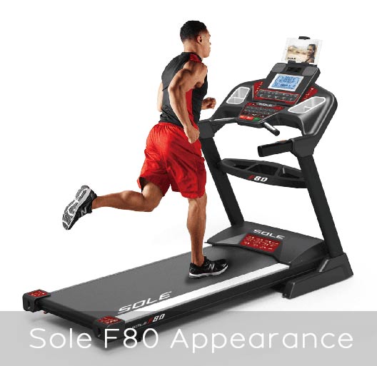 Sole F80 folding treadmill appearance